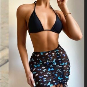 Beautiful black bikini with butterfly cover